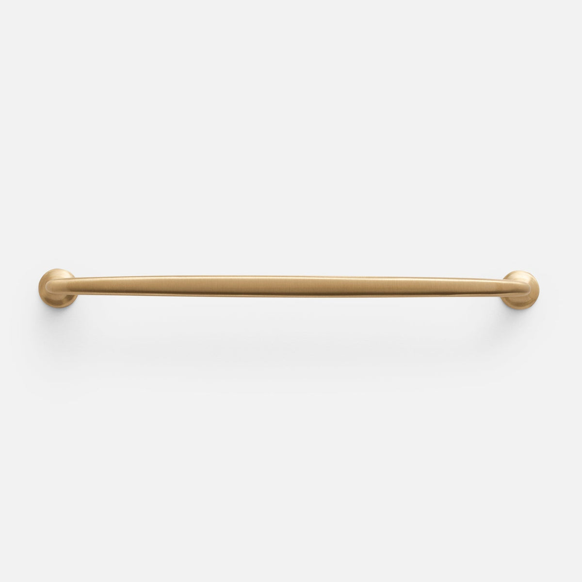 Front view of Somerset Pull showcasing a long cylindrical bar with round mounts on a white background
