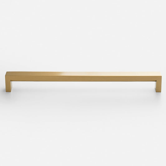 Front view of Edgecliff appliance pull showcasing its long rectangular bar and squared ends against a white background