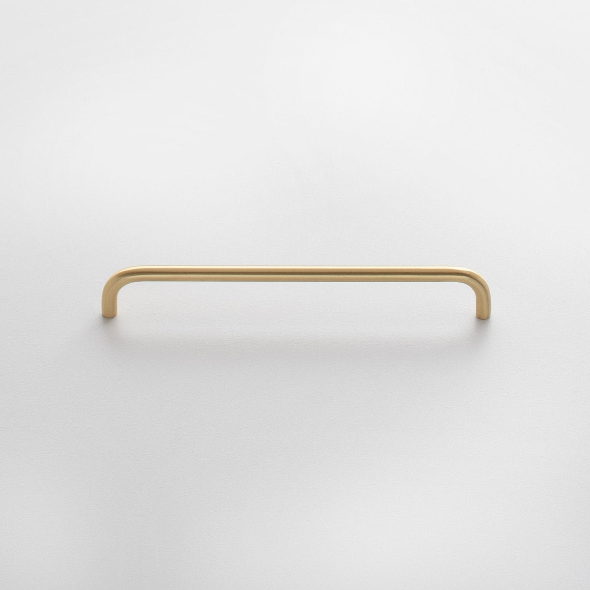 Front view of Parker Pull showcasing its rounded rectangular bar design with a light gray background