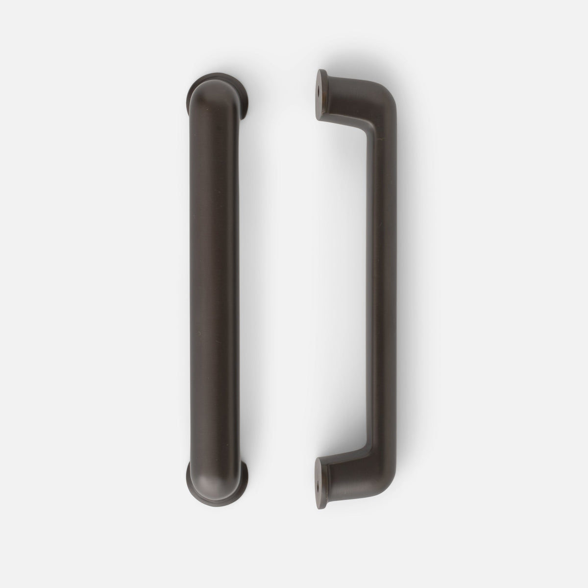 Front and side views of Remy pull showcasing its long rounded bar and curved profile with a white background