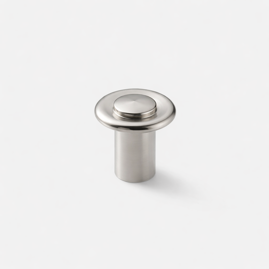 Three-quarter view of Landon Knob showcasing its round cap and cylindrical base on a white background