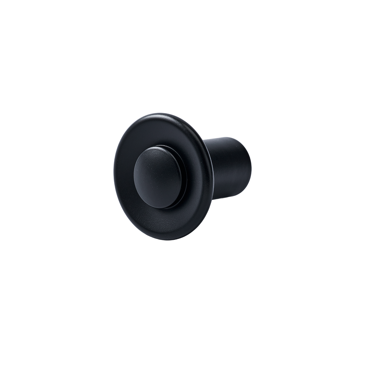 Three-quarter view of Landon Knob showcasing its black finish with a light background